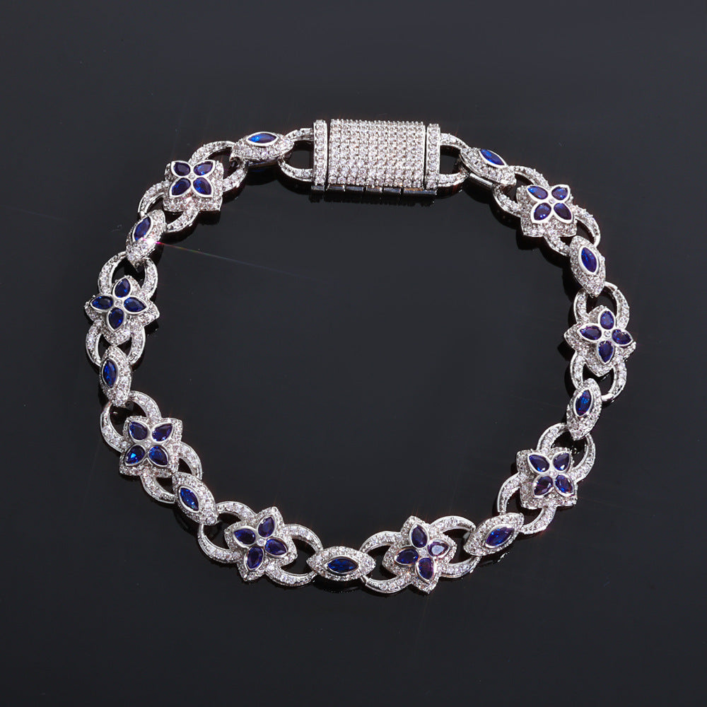 Hip-Hop Armband mit Zirkonia und farbigen Steinen – Bild 2 | LuxeStyle
