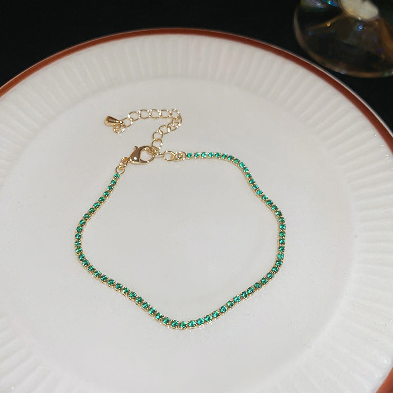 Armband mit bunten Zirkonia-Steinen, 18K vergoldet – Ansicht 2