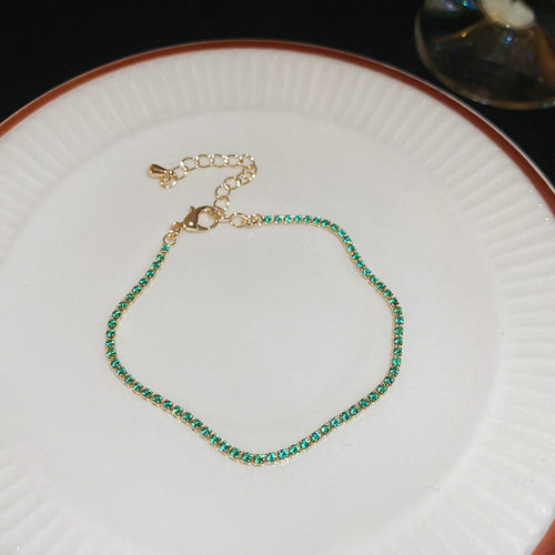 Armband mit bunten Zirkonia-Steinen, 18K vergoldet – Ansicht 2