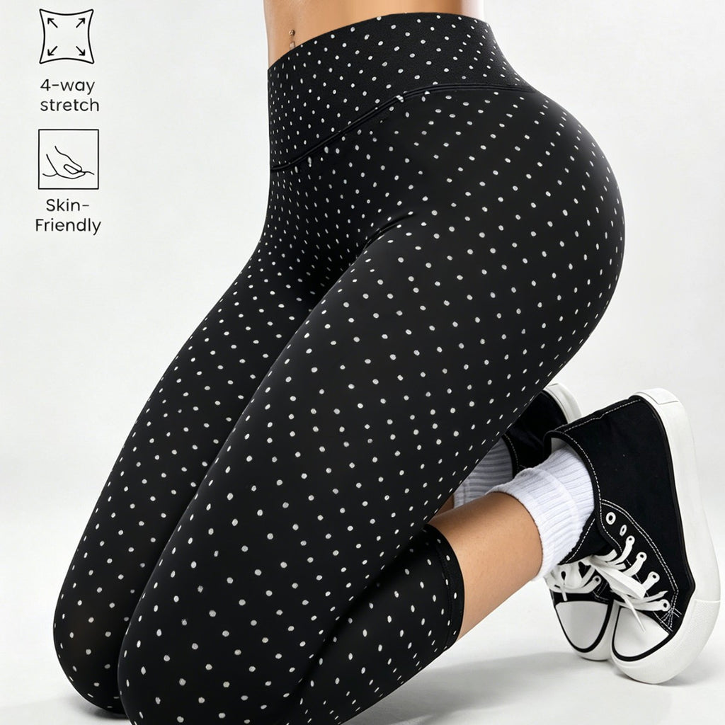 Gepunktete Yoga-Tights für Damen