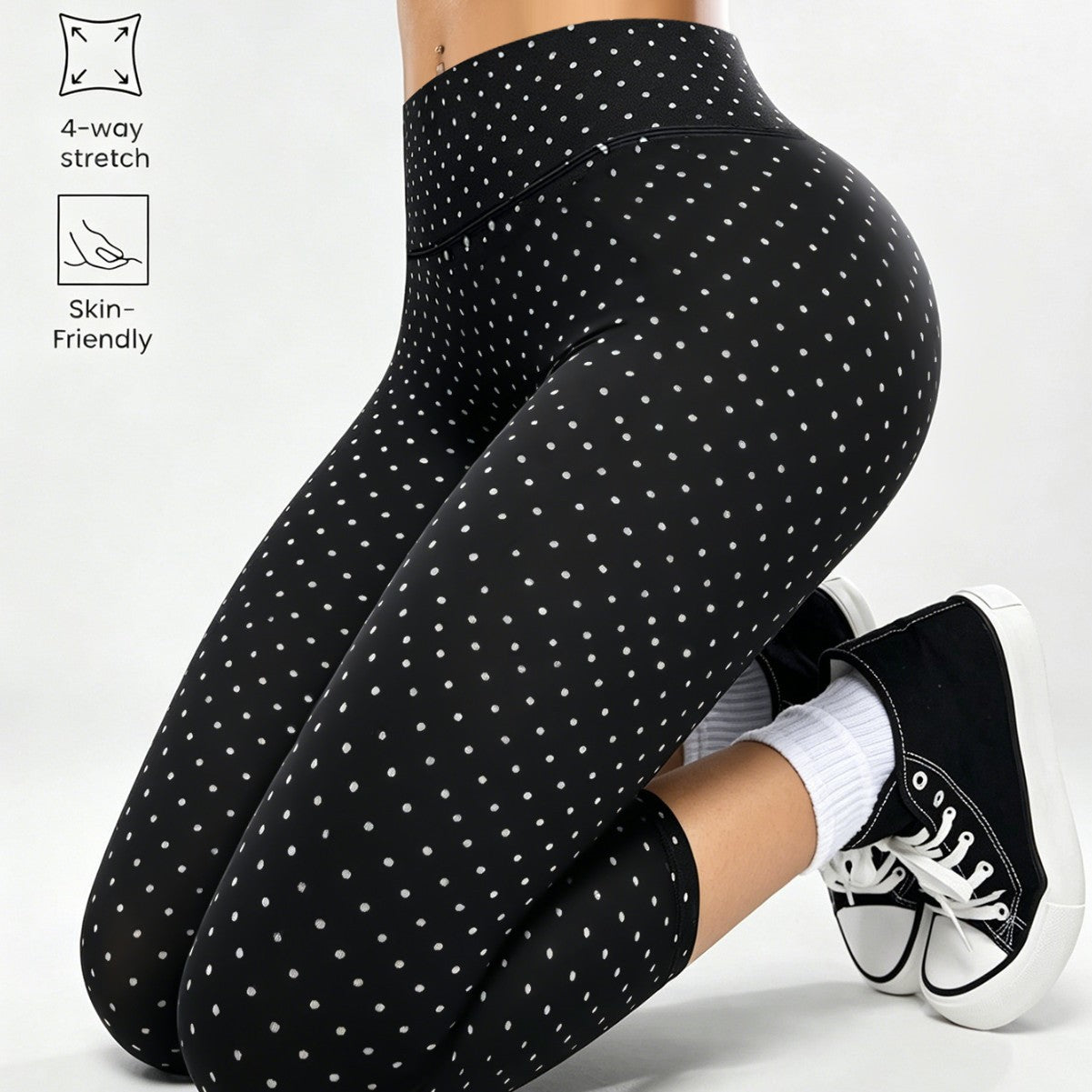 Gepunktete Yoga-Tights für Damen