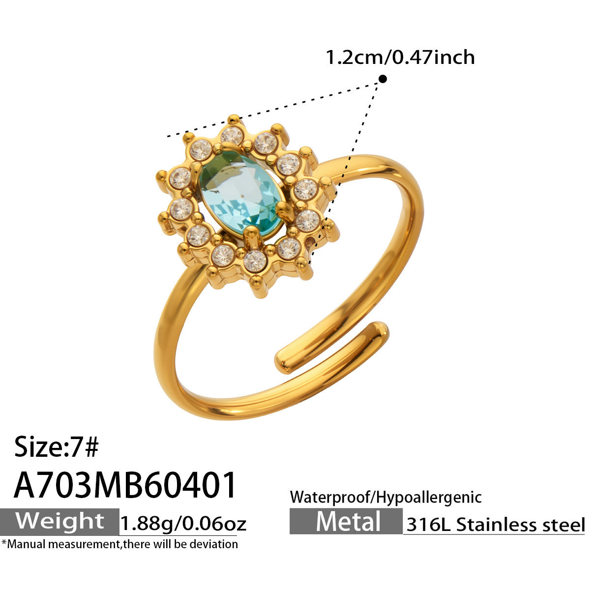 Sonnenblumen-Ring mit Zirkonia, vergoldet – Bild 5 | LuxeStyle