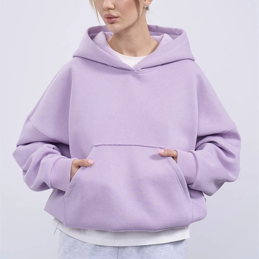 Kapuzen-Pullover mit langen Ärmeln & Taschen