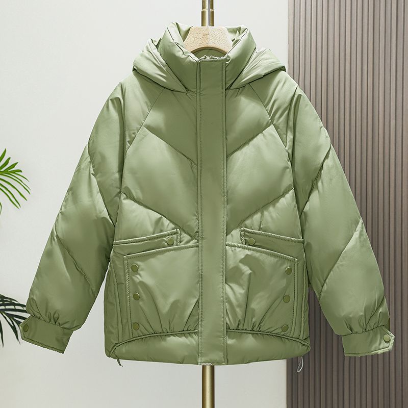 Gefütterte kurze Kapuzenjacke im Loose Fit