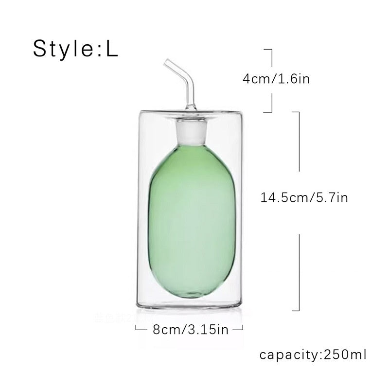Doppelwandiger Öler aus farbigem Glas