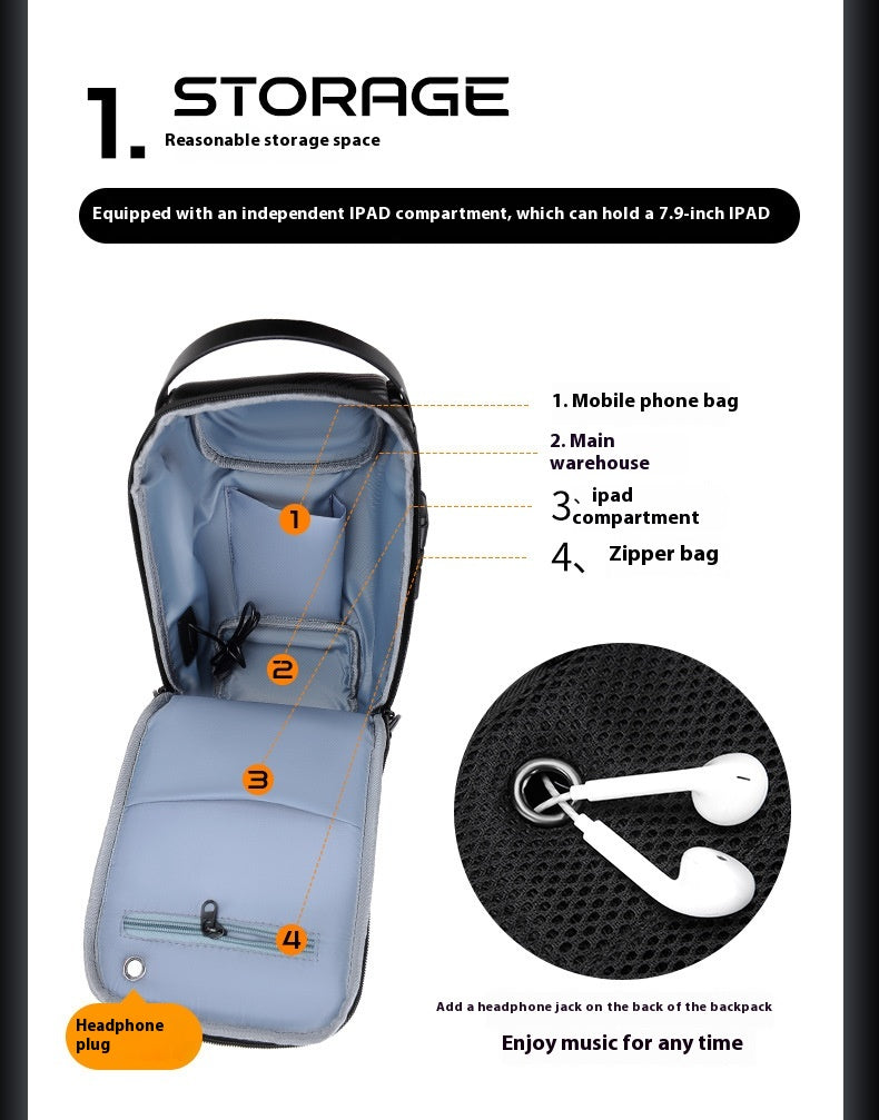 Motorrad Herren-Brusttasche aus Oxford-Stoff