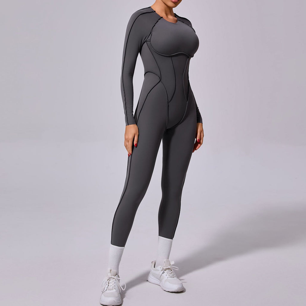 Sportlicher Yoga-Jumpsuit mit Rückenfrei-Design