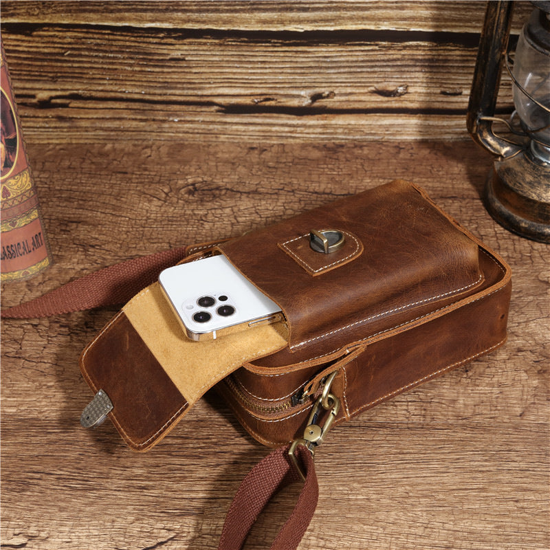 Sportliche Leder-Bauchtasche für Herren – Bild 2 | LuxeStyle