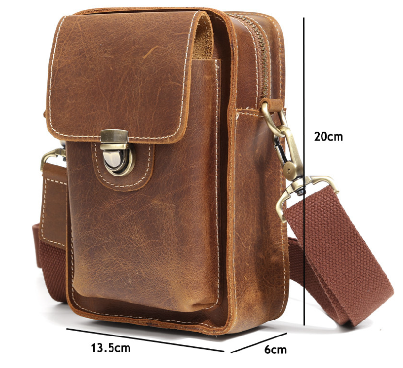 Sportliche Leder-Bauchtasche für Herren – Bild 7 | LuxeStyle