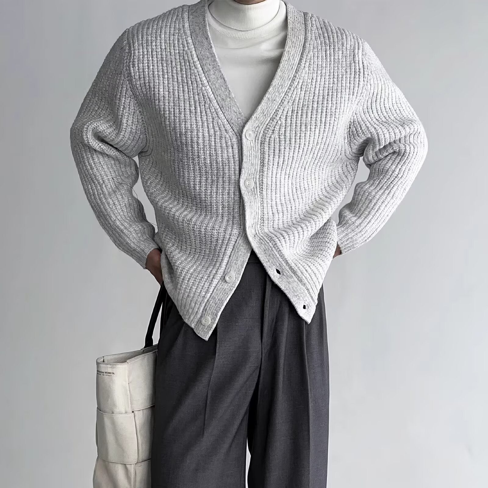 Herren Loose-Fit V-Neck Pullover