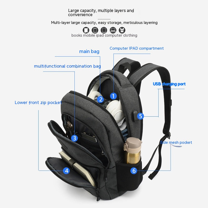 Leichter Rucksack mit USB-Ladeanschluss – Bild 14 | LuxeStyle