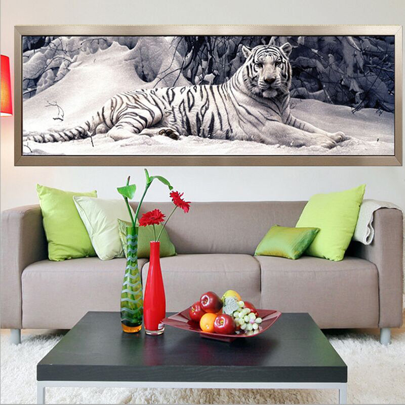 Diamond Painting: Weisser Tiger (Rund) – Bild 3 | LuxeStyle