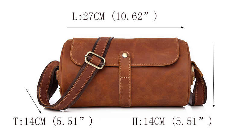 Retro Umhängetasche aus Crazy Horse Leder – Bild 9 | LuxeStyle