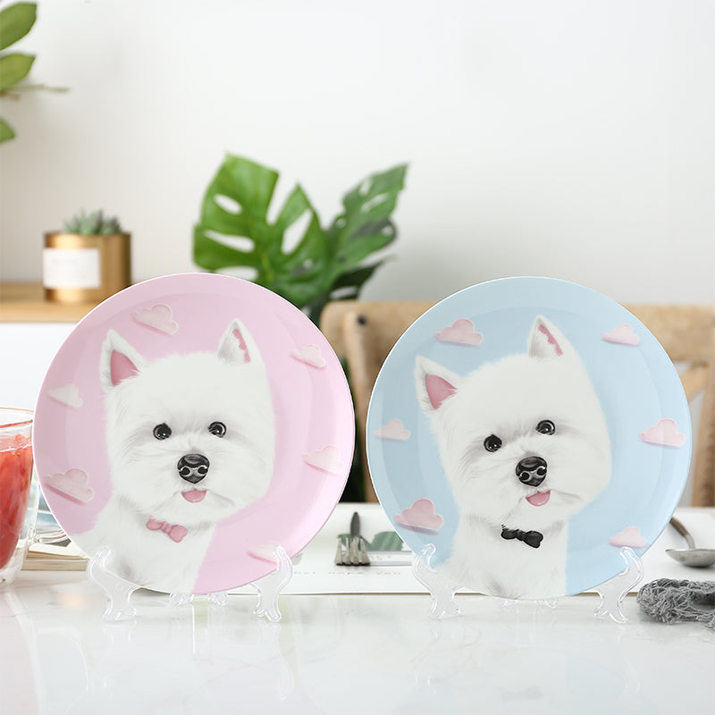 Western Highland Porzellanplatte 8" – Cartoon-Design | LuxeStyle