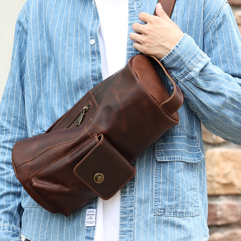 Vintage Umhängetasche aus Crazy Horse Leder