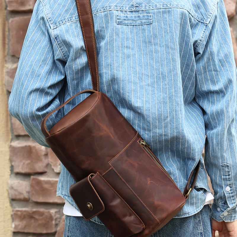 Vintage Umhängetasche aus Crazy Horse Leder