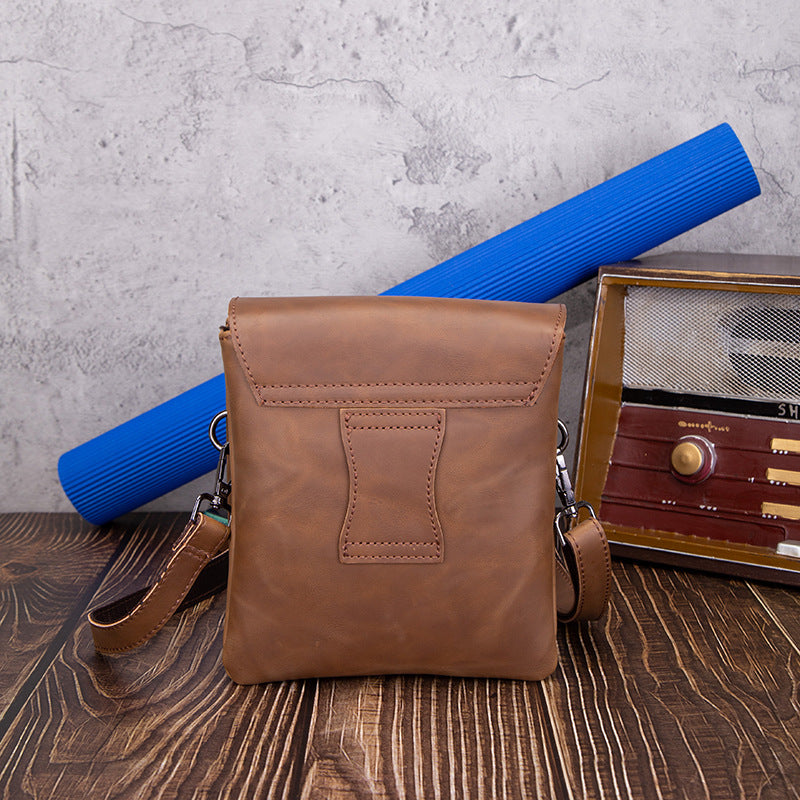 Satchel aus Leder mit Doppelboden – Braun – Bild 6 | LuxeStyle