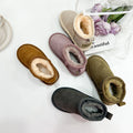 Kinder Winterstiefel aus Leder mit Fell
