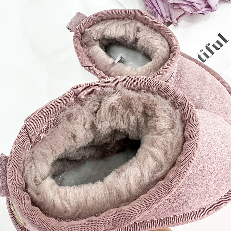 Kinder Winterstiefel aus Leder mit Fell