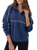 Sweatshirt mit Reissverschluss & Reverskragen