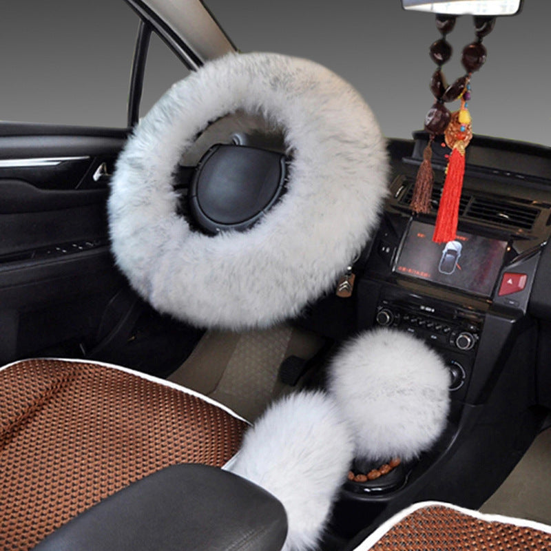 Woll-Lenkradbezug mit Handgriff-Bezügen