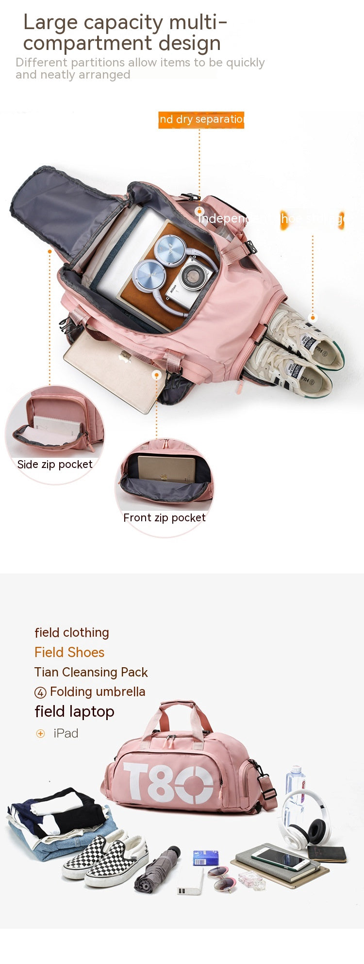 Multifunktionale Sporttasche mit Nass- und Trockenfach – Bild 15 | LuxeStyle