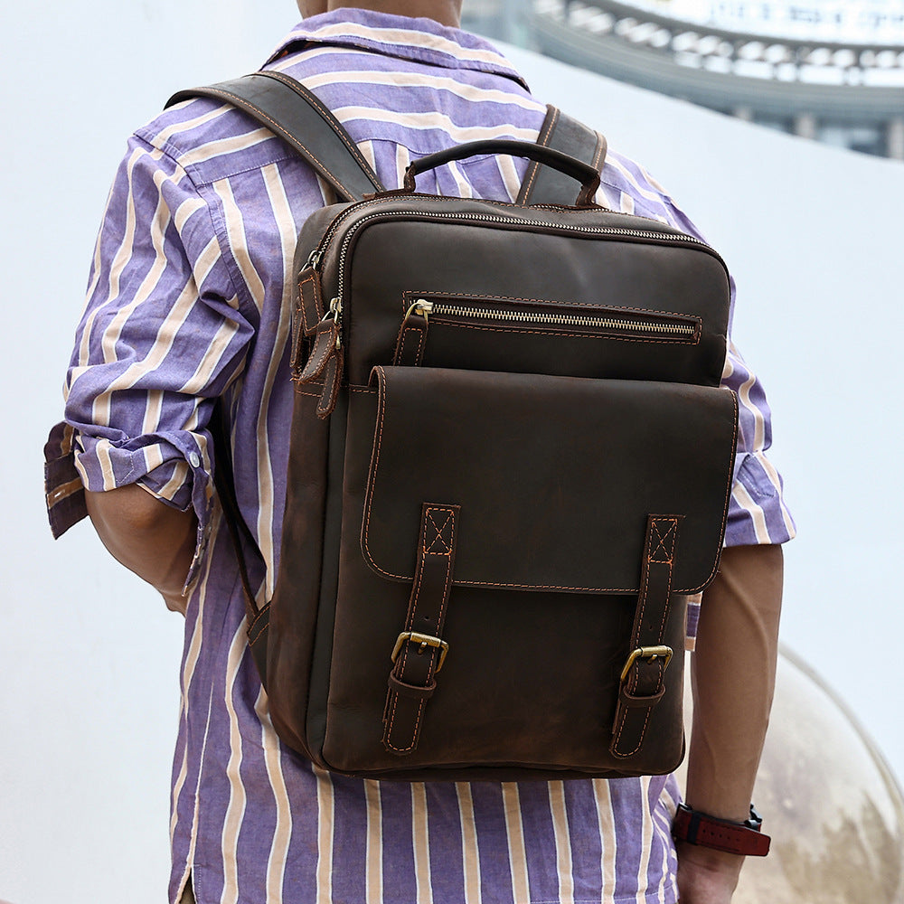 Rucksack Retro Wildpferd Leder Herren – Bild 5 | LuxeStyle