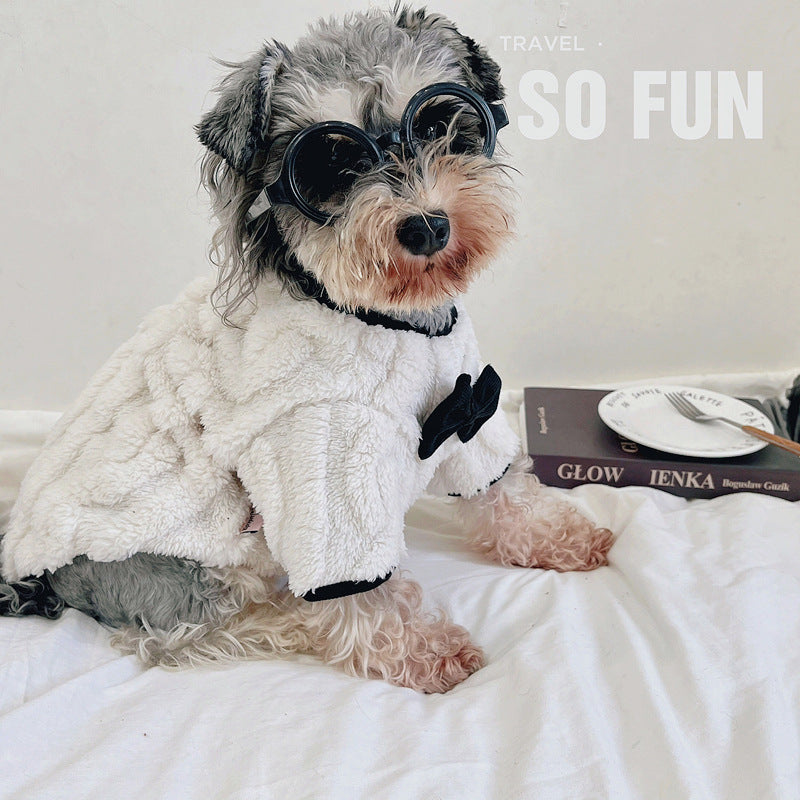 Beige‑Vellour‑Tunika für Corgi mit französischem Bogen – Bild 8 | LuxeStyle