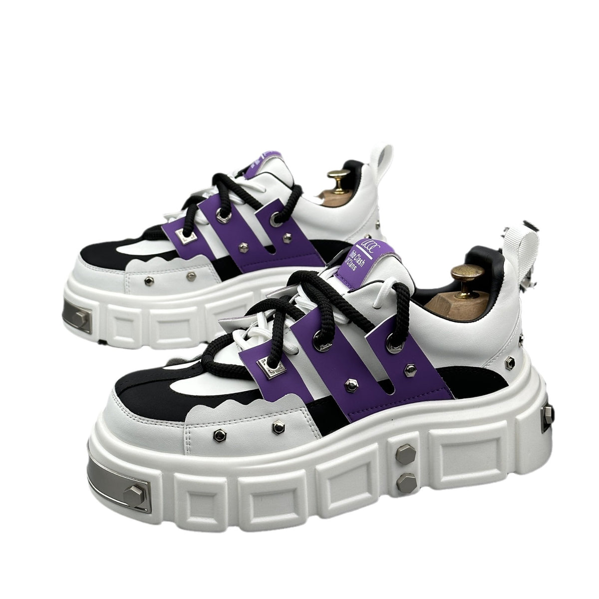 Derby-Schuhe mit Nieten und erhöhter Sohle – Bild 4 | LuxeStyle