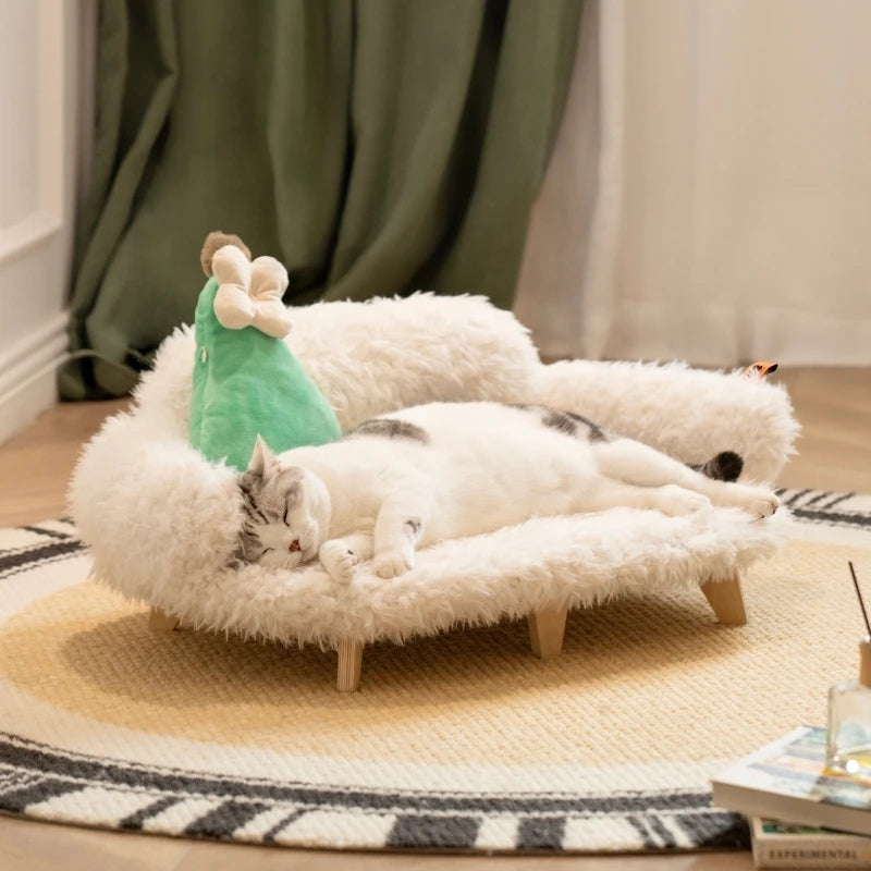 Haustierbett aus Holz für Katzen und kleine Hunde