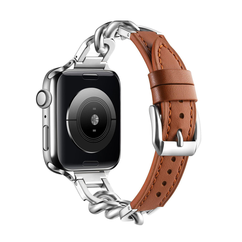 Stahl- und Lederarmband für Smartwatch | LuxeStyle