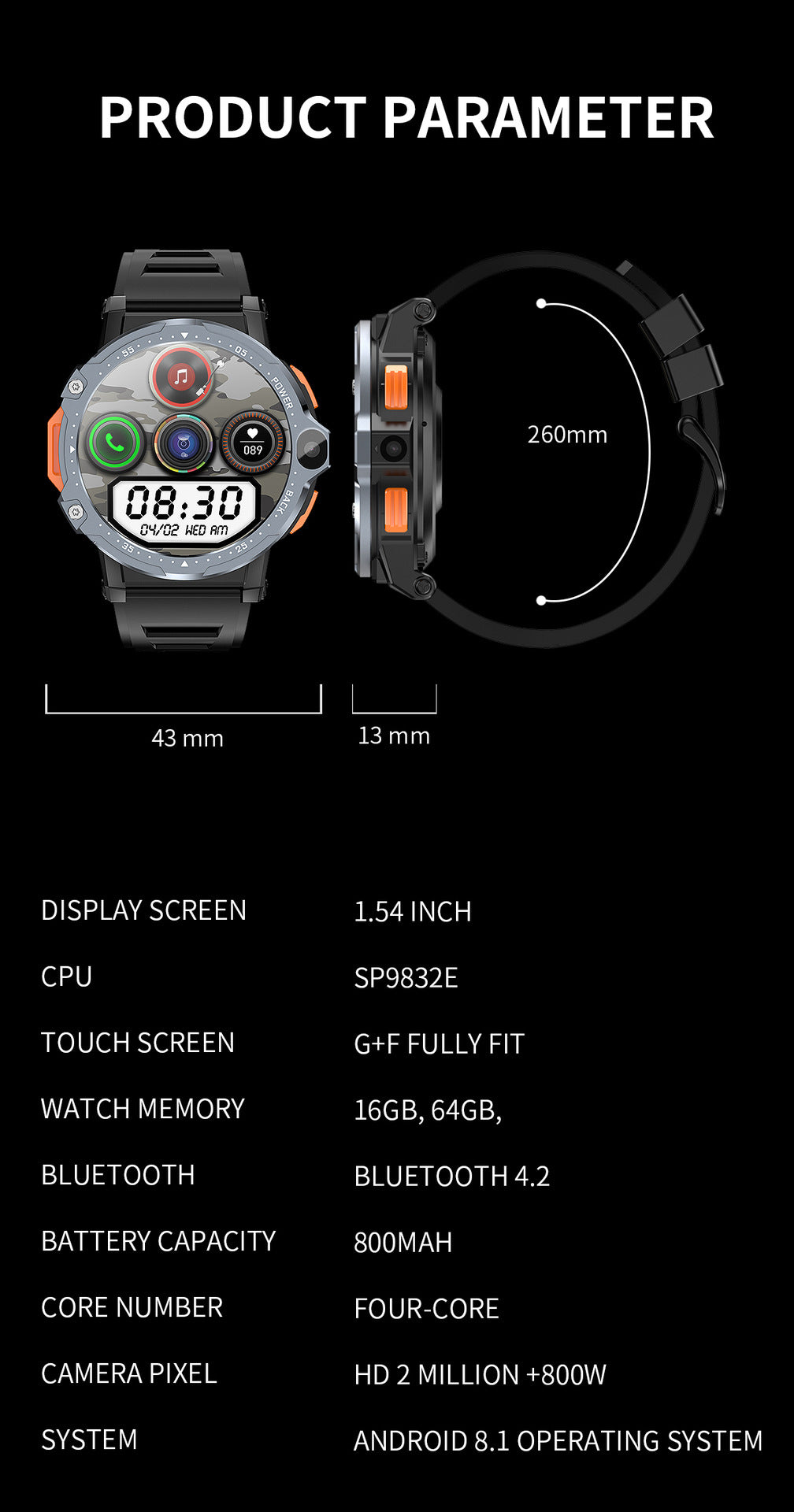 Smartwatch Dual Kamera 4G mit Herzfrequenz – Bild 7 | LuxeStyle