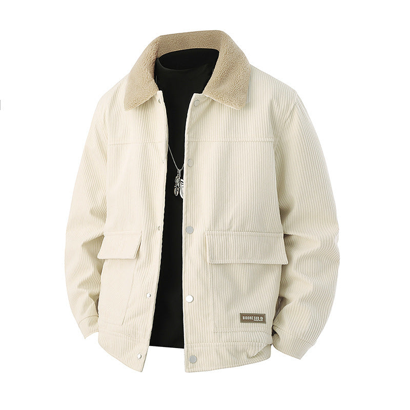 Herren Cord-Jacke mit Revers, gefüttert