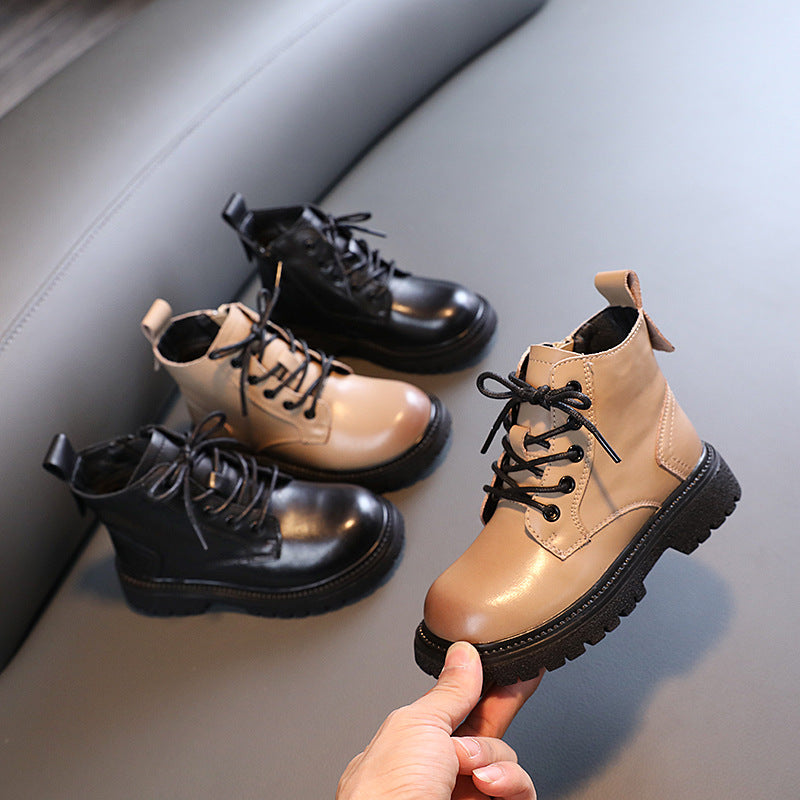 Kinder Leder Worker-Boots mit Schnürung – Bild 5 | LuxeStyle