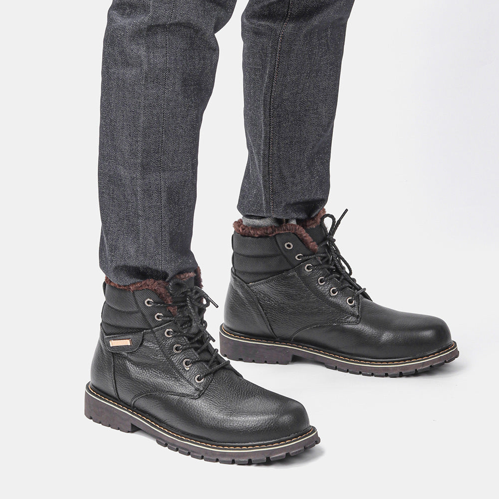 Herren Winterstiefel aus Echtleder mit Fleecefutter – Bild 1 | LuxeStyle