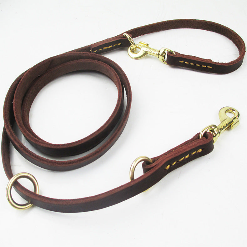 Hundeleine aus Rindsleder mit Doppelkarabiner | LuxeStyle