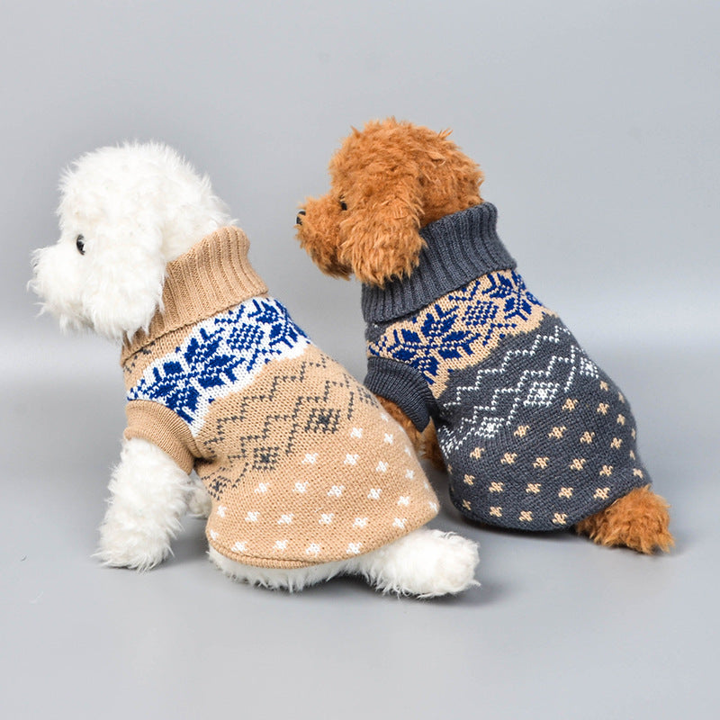 Wollpullover für Hunde – beige / grau – Bild 5 | LuxeStyle
