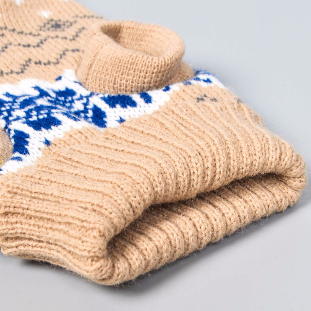 Wollpullover für Hunde – beige / grau – Bild 6 | LuxeStyle