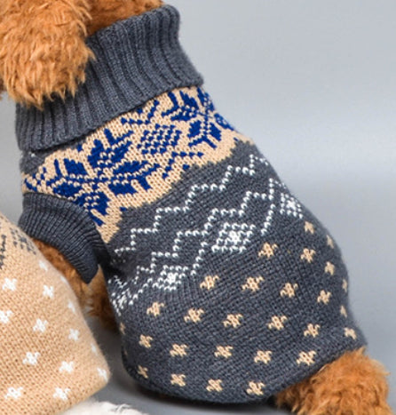 Wollpullover für Hunde – beige / grau – Bild 4 | LuxeStyle