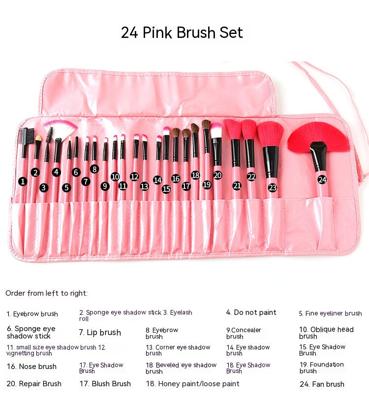 24-teiliges Make-up Pinselset mit Holzgriff – Bild 7 | LuxeStyle