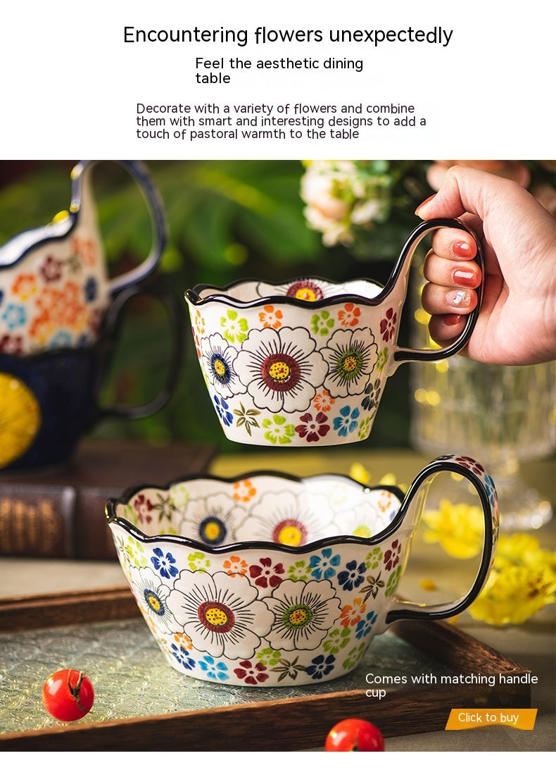 Vintage Keramikschale mit handbemaltem Griff – Bild 8 | LuxeStyle