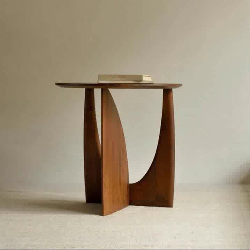 Runder Massivholz-Beistelltisch