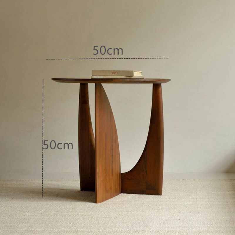Runder Massivholz-Beistelltisch