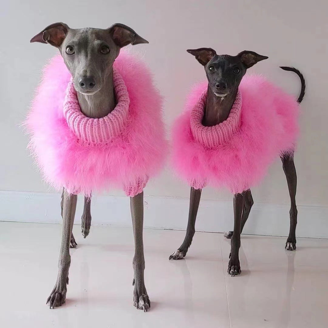 Wolle-Pullover für Hunde und Katzen – Pink/Blau – Bild 8 | LuxeStyle