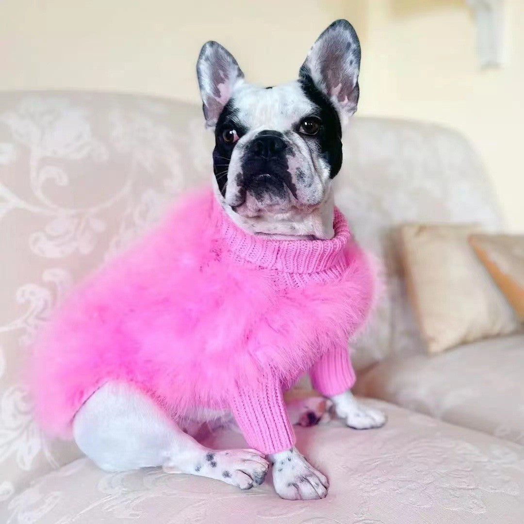 Wolle-Pullover für Hunde und Katzen – Pink/Blau – Bild 7 | LuxeStyle