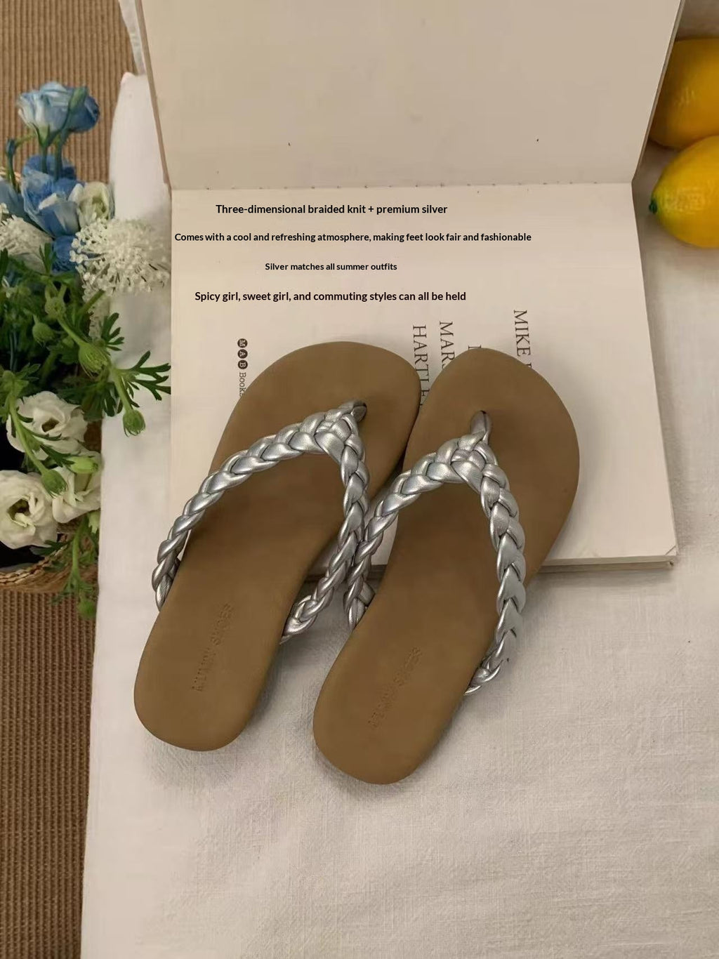 Retro-Flip-Flops mit gewebtem Riemen