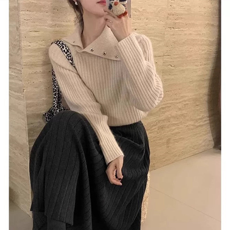 Elegantes Langarmshirt mit Reverskragen