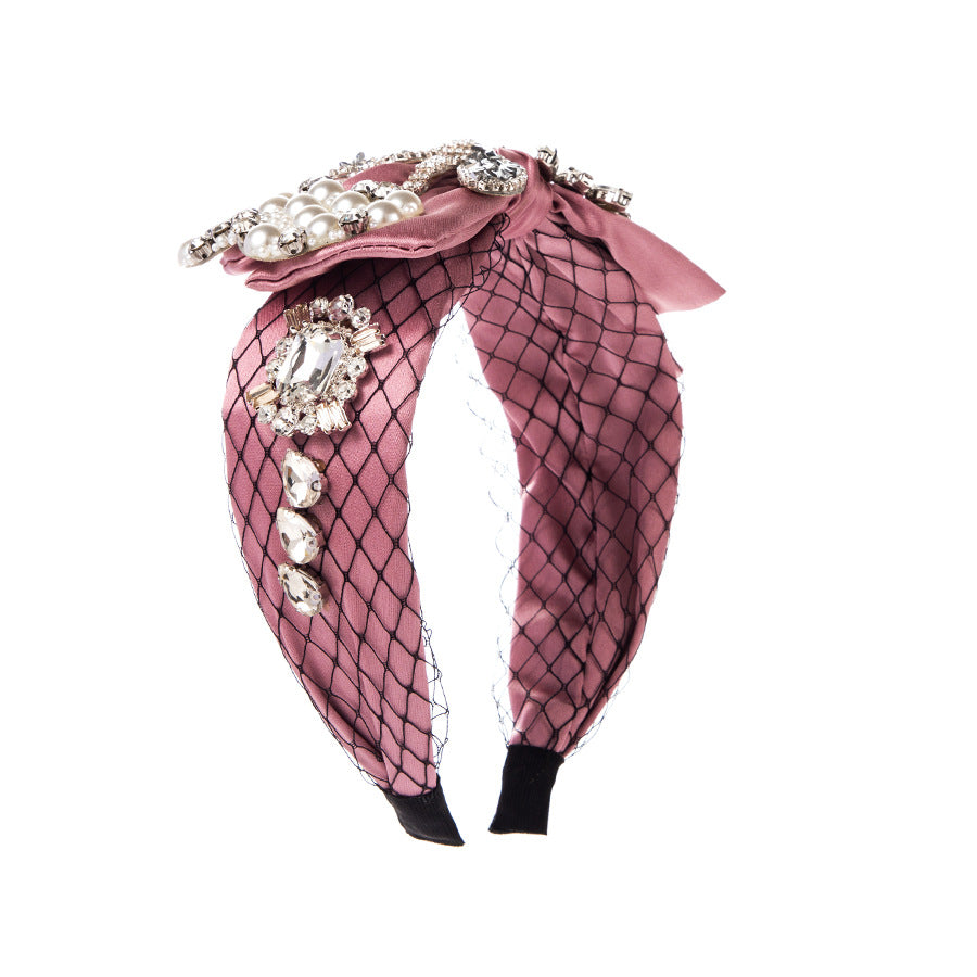 Barockes Strass-Stirnband mit Schleife und Perlen – Bild 2 | LuxeStyle