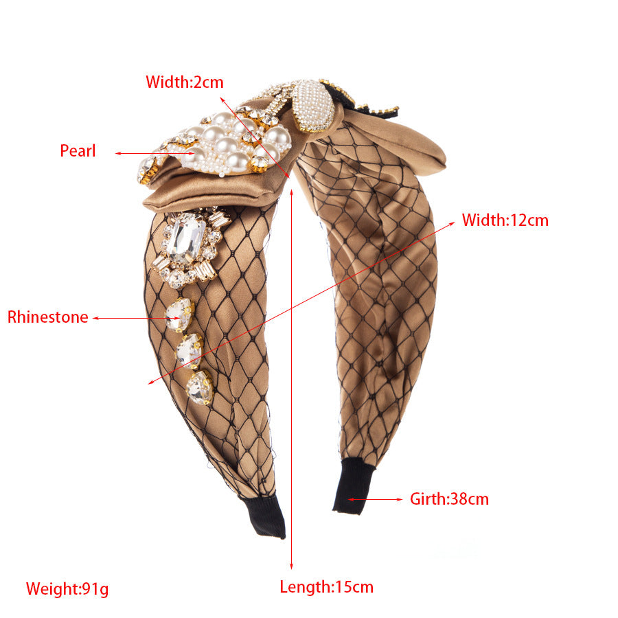 Barockes Strass-Stirnband mit Schleife und Perlen | LuxeStyle