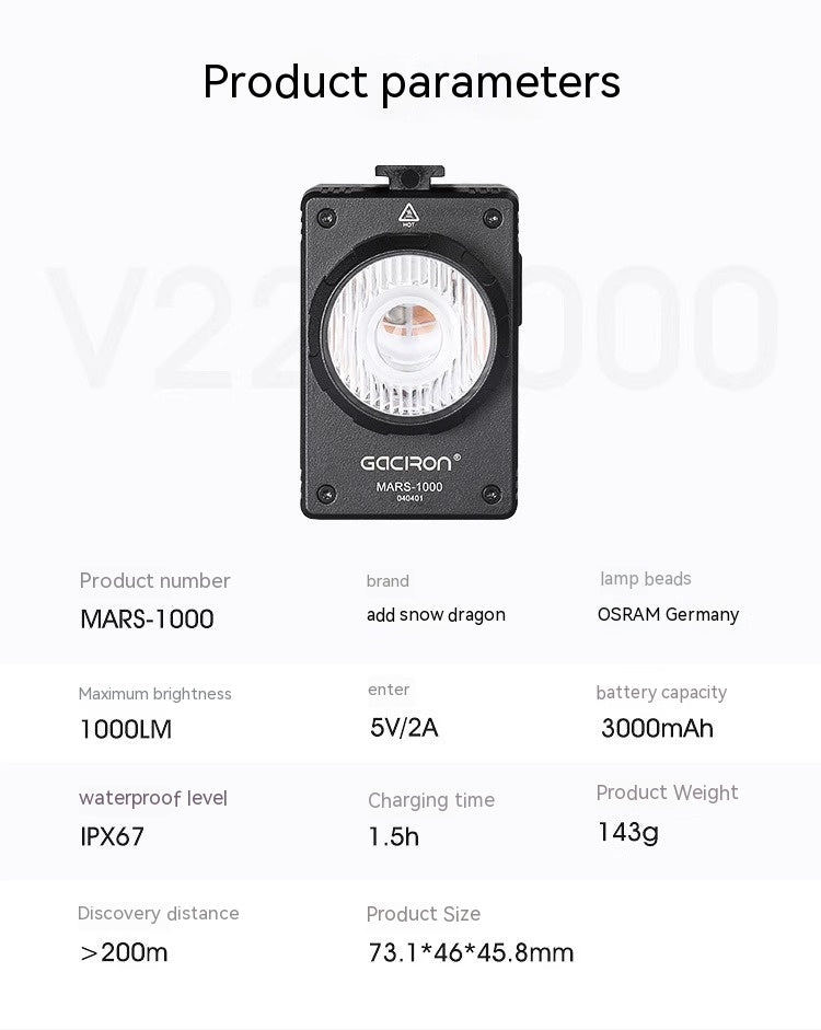MARS-1000 Velo-Frontlicht mit 1000 Lumen